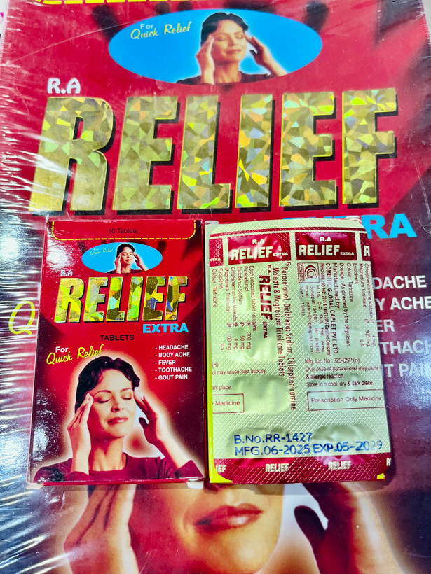 قرص ریلایف (Relief) تعداد و تکی ۶ورق ۱۰عددی